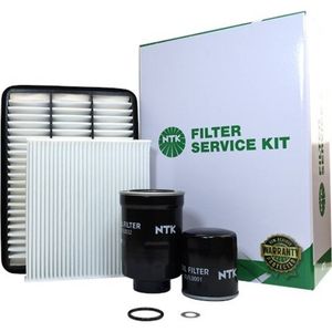 NTK Complete Filter Service Kit for Toyota Landcruiser Prado KDJ150R SUV 2009-2015 3.0L | Air, Oil, Fuel, Cabin Filter