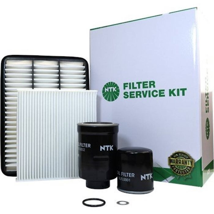 NTK Complete Filter Service Kit for Toyota Landcruiser Prado KDJ150R SUV 2009-2015 3.0L | Air, Oil, Fuel, Cabin Filter