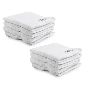 8pc Onkaparinga 30x30cm Cotton Flinders Bathroom Face Washers Set 600GSM White