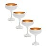 4pc Art Craft Luna Coupe Champagne/Martini Glass/Flute 270ml White/Gold