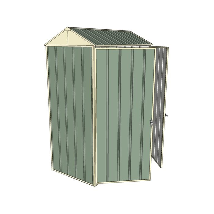 Build-a-Shed 0.8 x 1.5 x 2.1m Gable Double Hinged Doors Shed - Green