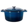 VEVOR Cast Iron Dutch Oven Blue with Skillet Lid 5.7L Proofing Basket for Cooking
