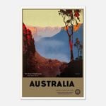 Galrie Vintage Australian Travel Poster of the Blue Mountains NSW Wall Art, Poster Only, A4 21 x 30cm (8 x 12inch)