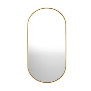 Oikiture 84x50cm Oval Wall Mirror Gold
