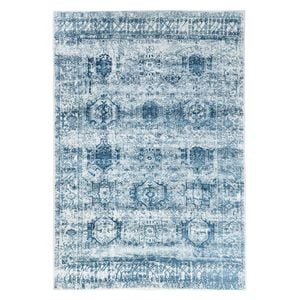 Loopsie-330cm X 240cm-koni Blue Tribal Washable Rug