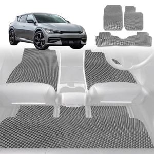 6D Diamond Car Floor Mats for Kia EV6 2022-Current-Full Set-Grey-Outback GT