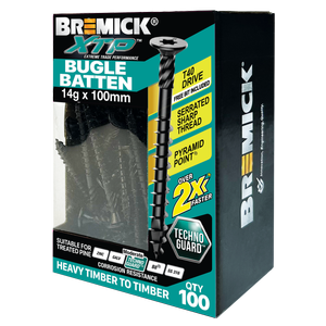 Bremick XTP 14g x 100mm T40 Technoguard Bugle Batten - 100 Pack