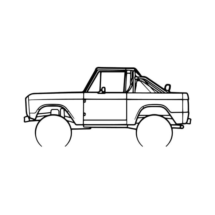 Ignite Laser Ford 1968 Bronco Silhouette Metal Wall Art Coated Black 23.6inch/60cm