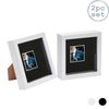 Nicola Spring 2 Piece 6 X 6 3d Shadow Box Photo Frame Set - Craft Display Picture Frame With 2 X 2 Mount - White
