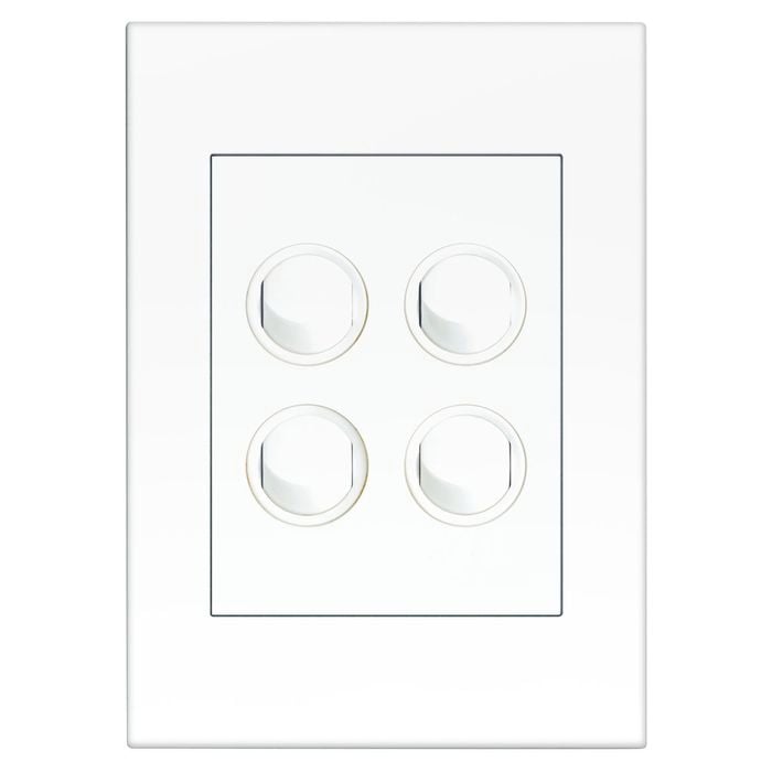 HPM VIVO 4 Gang Wall Switch - White