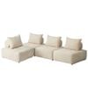 Oikiture 4x Chenille Modular Sofa Floor Lounge Chair W/pillow Tofu Armless Beige