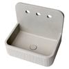 New Form Concreting Horizon High Back Concrete Basin in Light Grey in Fluted Texture