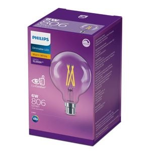 Philips G93 B22 LED 806Lm Clear Filament 6W Bulb
