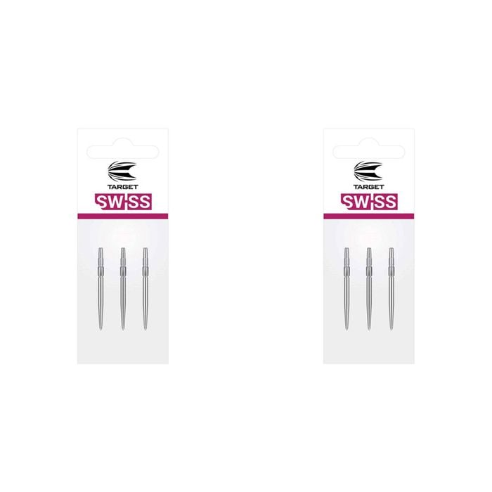 2x 3pc Target 30mm Swiss Point For Darts SP Barrels - Silver