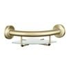 evekare Brushed Brass Corner Shelf With Grab Rail