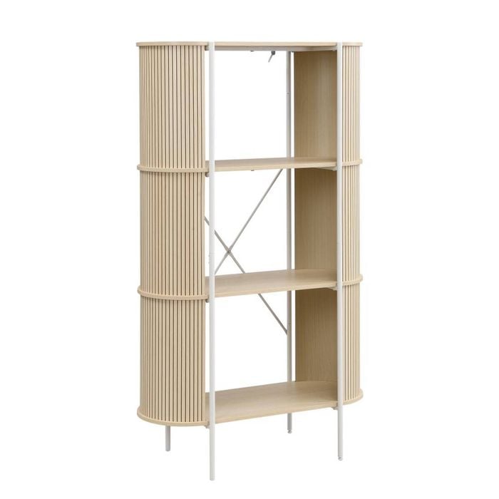 Mia Bookcase Open Shelving 3 Tier Light Oak and White