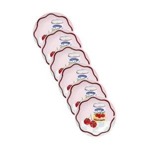 6pk Porto Valentina Italian Tomato Inspired Illustration Side Plate 20cm