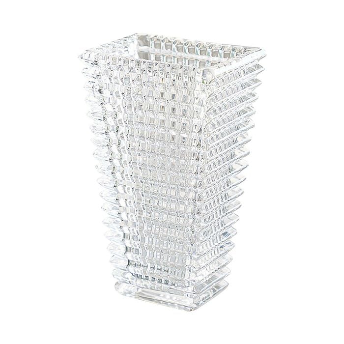 SOGA 28cm Handcrafted Clear Glass Vase Classic Design for Home Decor
