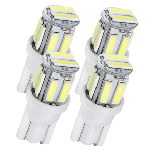 4x Cool White T10 LED Wedge Bulbs - 7020 10-SMD Interior Car Lights for Map, Dome, License Plates