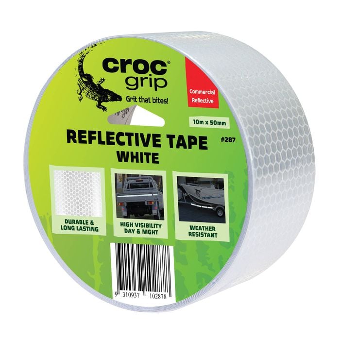 Croc Grip 10m x 50mm White Reflective Safety Tape