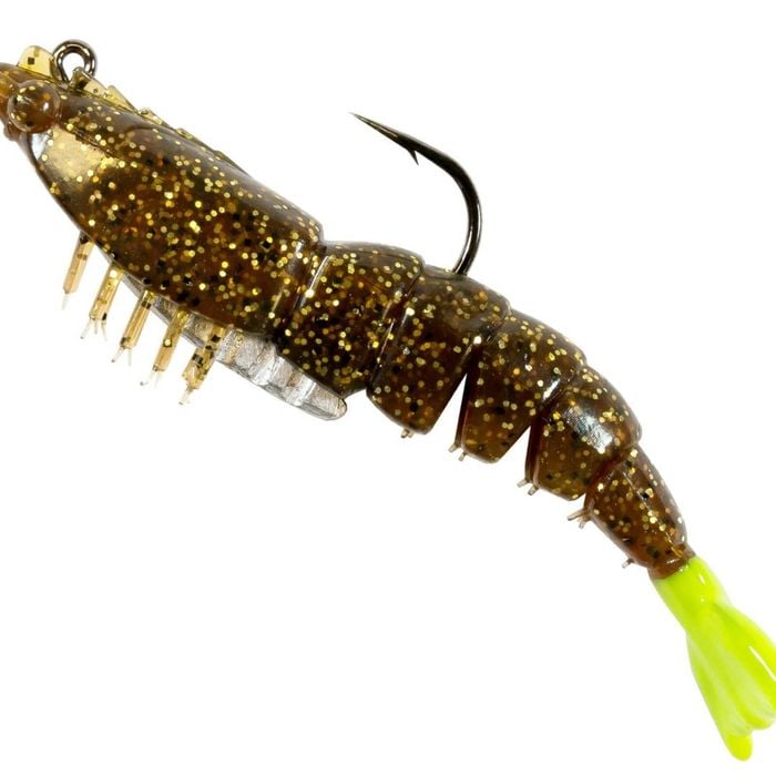 Z-Man EZ ShrimpZ Rigged 3.5 2pk Rootbeer / Chart Tail"