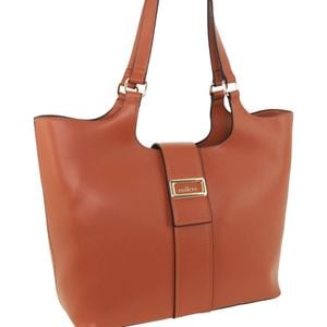 Milleni Women's Handbag Vegan Leather Fashion Chic Caryall Tote Bag Tan