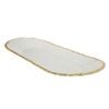 Maine & Crawford Manley 43cm Gold Foil Edge Glass Oval Plate - Clear