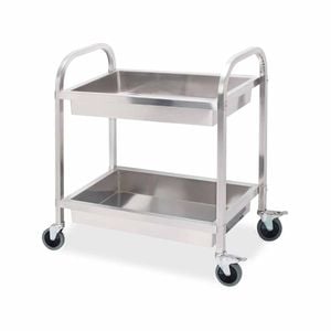 SOGA 2 Tier 85x45x90cm Stainless Steel Kitchen Trolley Medium
