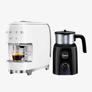 Lavazza, A Modo Mio Smeg, Capsule Coffee Machine with Milk Up Frother, White