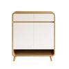 Foret Shoe Cabinet Shelf Modern Large Storage Cupboard 2 Drawers 80cm White