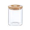 Argon Tableware Glass Storage Jars -wooden Lid - 750ml - Modern Round Scandi Organisation Container Glass Jar