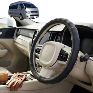Australian Goose Steering Wheel Cover for Toyota HiAce Commuter 2005 - 2018 Circle Black