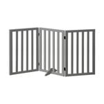 Alopet Wooden Pet Gate Dog Fence 142x80cm 3 Panels Safety Stair Barrier Security Door