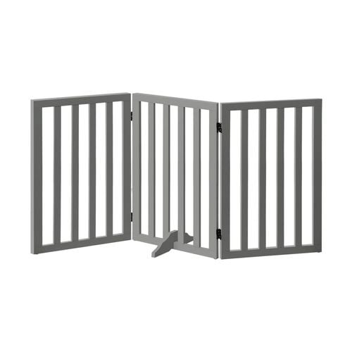 Alopet Wooden Pet Gate Dog Fence 142x80cm 3 Panels Safety Stair Barrier Security Door Bunnings Australia