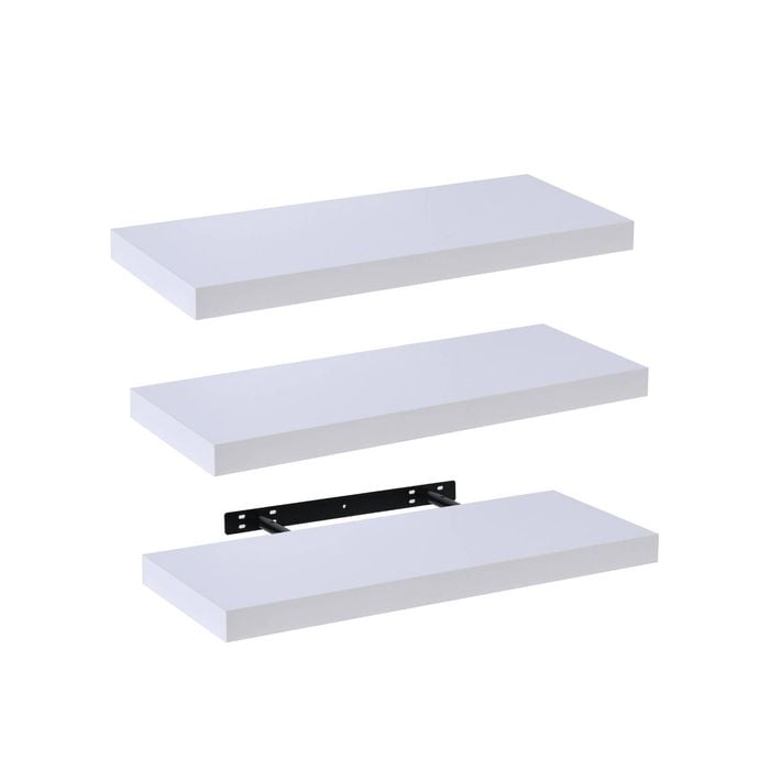 Takara Seiso Floating Wall Shelves Display Rack (set Of 3) Medium 60cm White