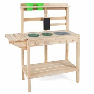 Costway Kid Play Kitchen Set Wood Kitchen Playset Mud Kitchen
