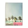 Artey | Surf Bus Pink - Framed Canvas - White Frame - 90 x 120cm