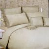 Easy Care Embroidered Polyester Cotton Quilt Cover Set Latte Queen
