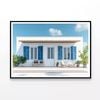 White House with Blue Shutters  Print 100% Australian Made 90x60cm  (Poster)