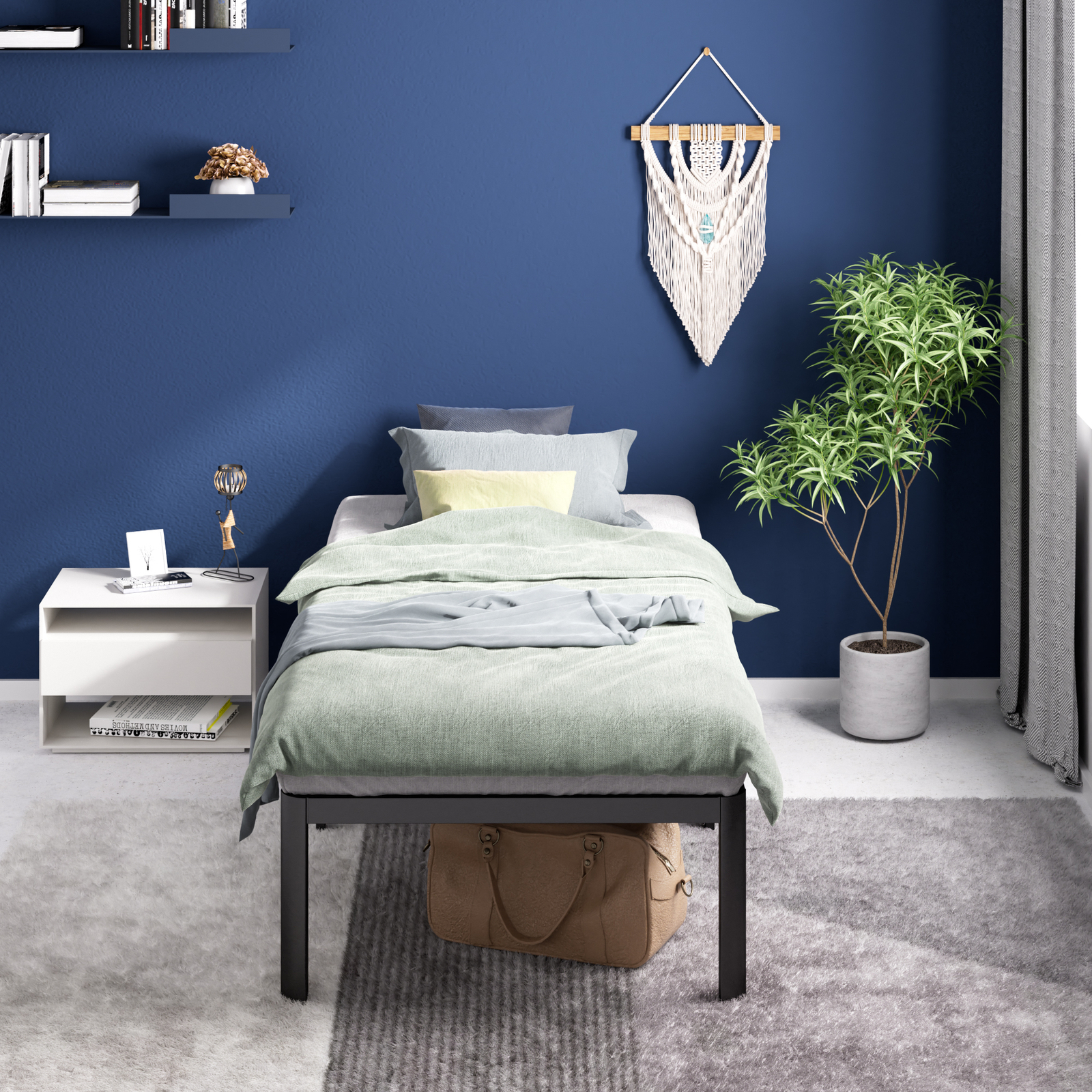 Zinus Single Bed Frame Metal Base Steel Slats Black Bunnings Australia