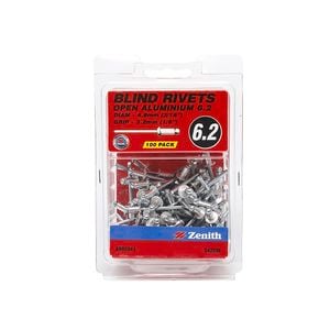 Zenith Blind Rivet Open Alum 3/16"D x 1/8"G 100pk
