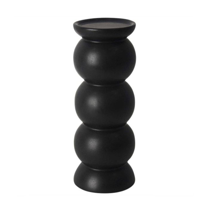 Belle Warham Ceramic Candle Stick Stand Display Holder 25.5cm - Black