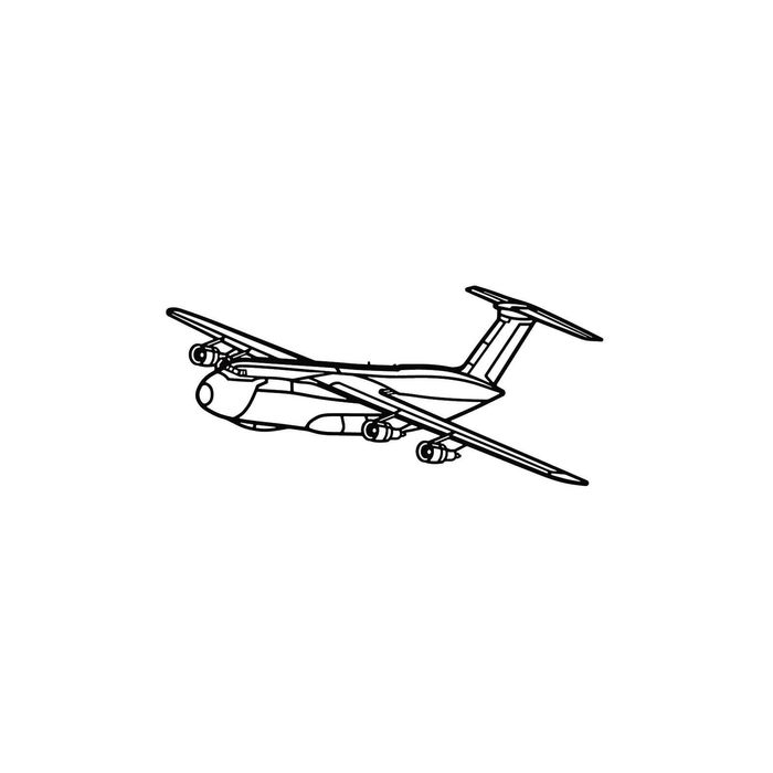 Ignite Laser Lockheed C-5 Galaxy - Heavy Strategic Airlifter Silhouette Metal Wall Art Rustic Metal 47 inch - 120 cm