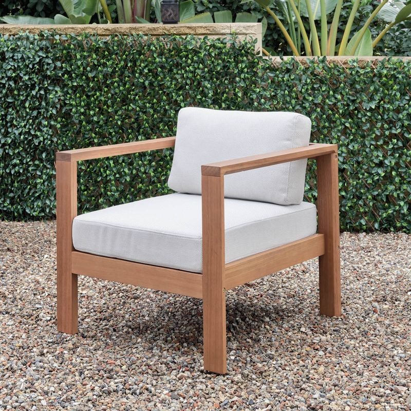 Santo One Seater Timber Lounge with Cushion