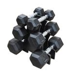 3KG-6KG-9KG Total 36KG Hex Rubber Dumbell Weight Set with PVC Rack