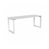 Olg Anvil Single White Frame White Top Scallop Office Desk L1800mm X W750mm