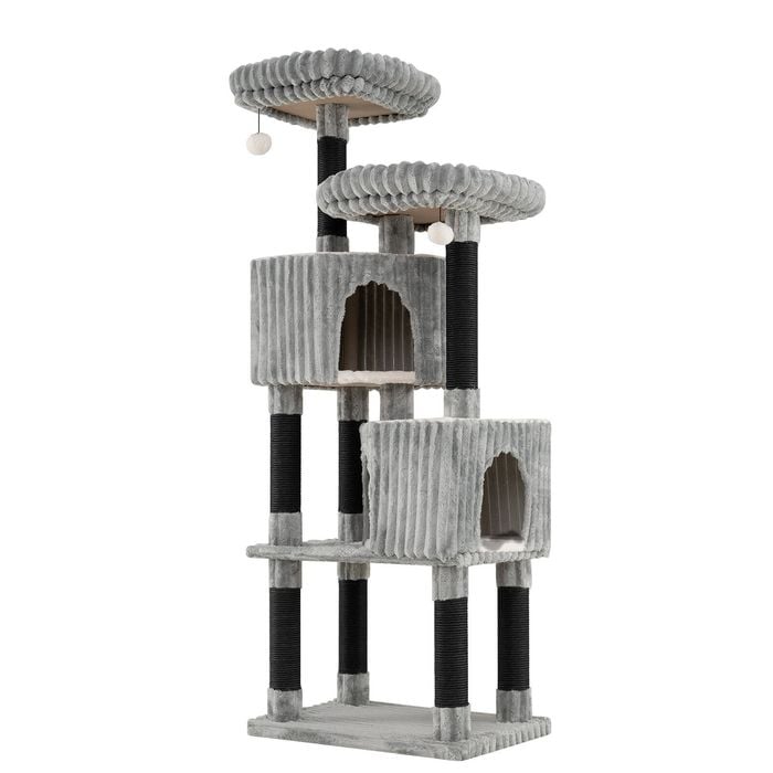Costway 156cm Cat Tree Tower Condos Perch Bed Scratching Posts