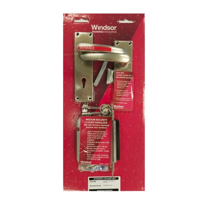 Windsor Brushed Nickel Contract Lever Lock Kit