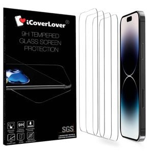Icoverlover [4-pack] For Iphone 15 Pro Max Tempered Glass Screen Protectors