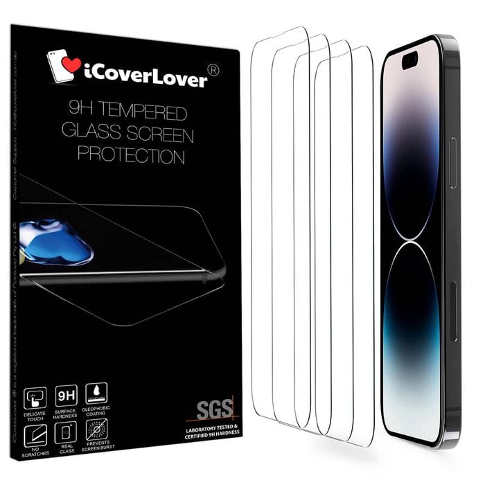 Icoverlover [4-pack] For Iphone 15 Pro Max Tempered Glass Screen Protectors